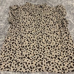 Mittoshop Animal Print Ruffle Sleeve Blouse